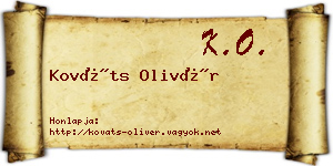Kováts Olivér névjegykártya