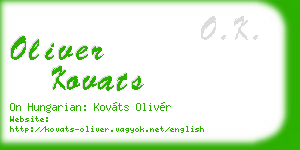 oliver kovats business card