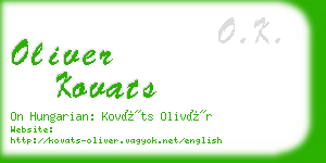 oliver kovats business card
